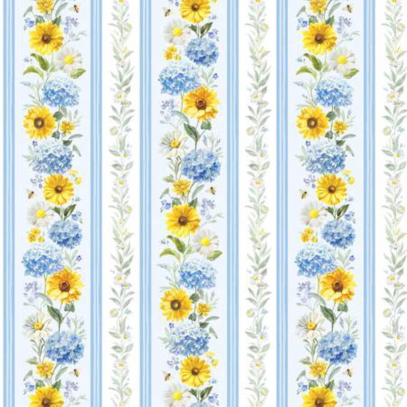 Bees & Blooms Multi Repeating Stripe 89281-415