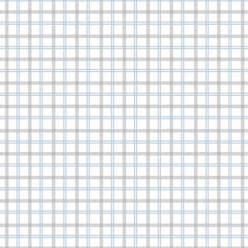 Bees & Blooms White/Gray Plaid 89288-194