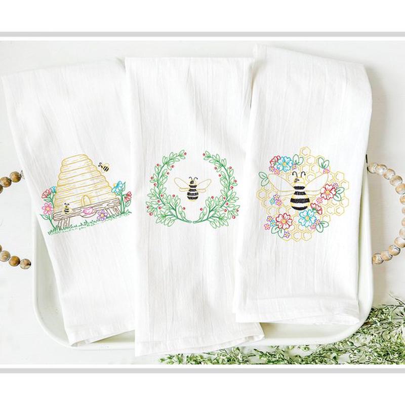 Bees Printed Hand Embroidery Patterns
