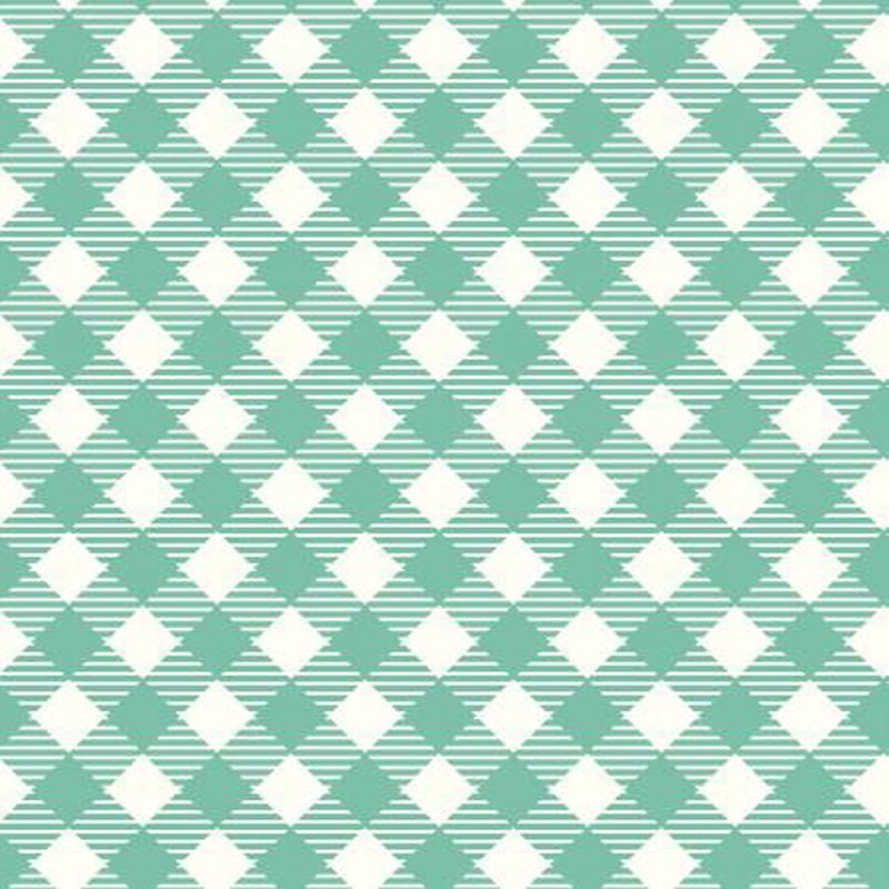 Bee Ginghams 108in Wideback Seaglass