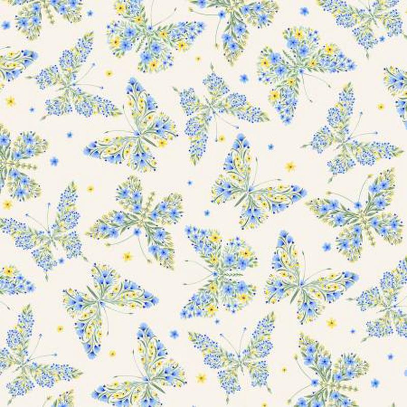 Bee Kind Cream Floral Butterflies CD3266-CREAM