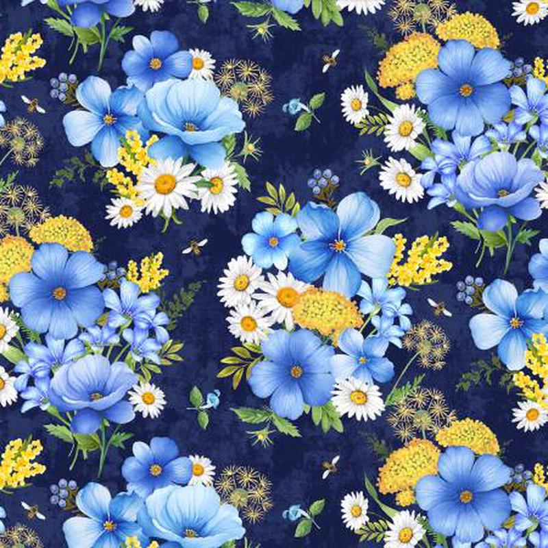 Bee Kind Navy Bee Floral Bouquet CD3256-NAVY