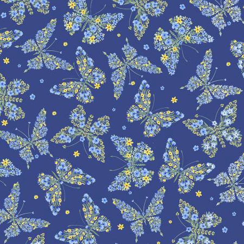 Bee Kind Navy Floral Butterflies CD3266-NAVY