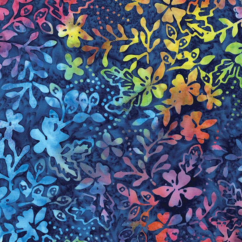 Bali Palettes Floral Sprigs Blue/Multi Rainbow 09220-58