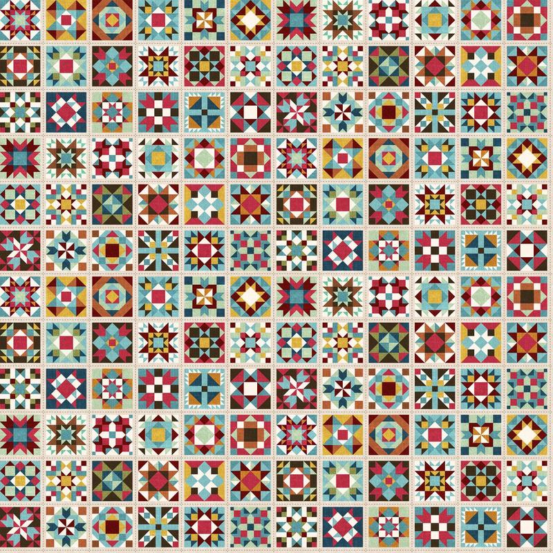 Barn Quilts DP27317-12 Beige Multi