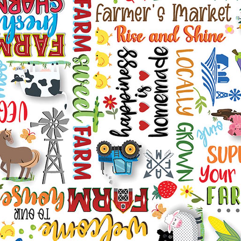 Barnyard Rules Fun Farm Words White 14374-09