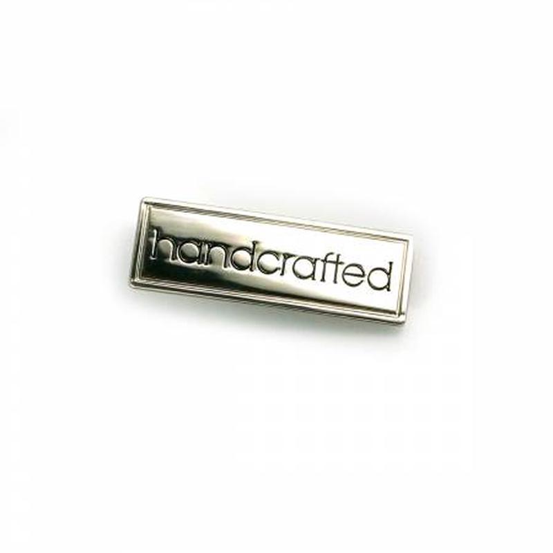 Bag Label Handcrafted Rectangle Silver