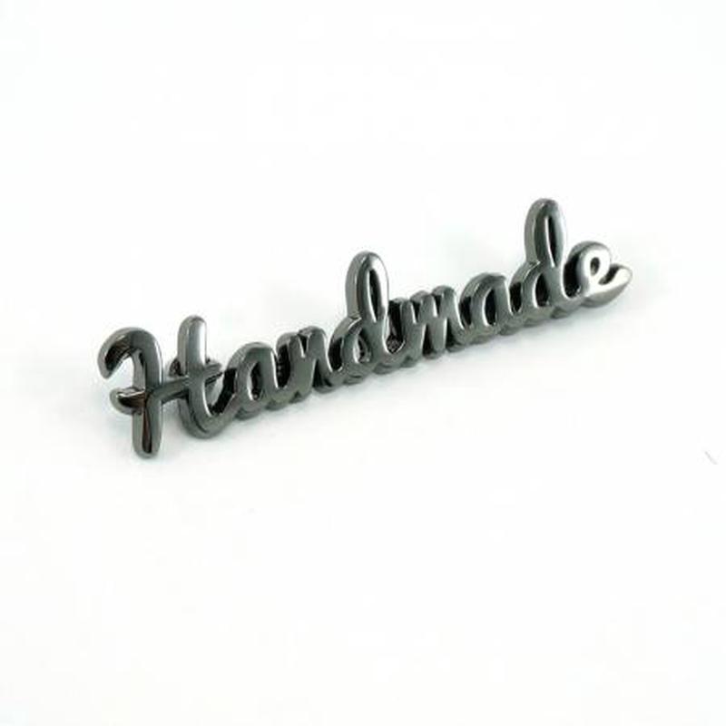 Bag Label Handmade Gunmetal Script