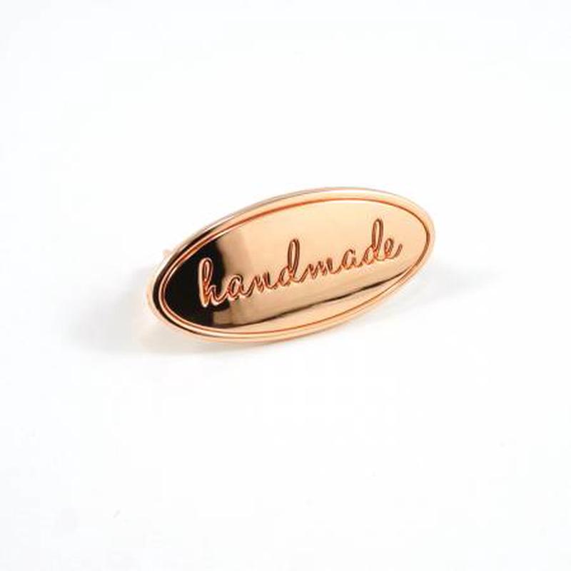 Bag Label Handmade Oval Script Copper