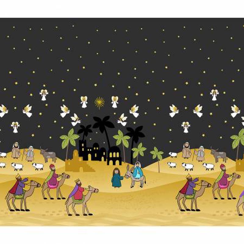 Away in Manger Double Edge Border C128-X