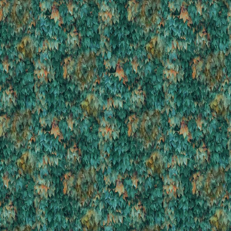 Autumn Breeze DP28059-66 Layered Leaves Teal