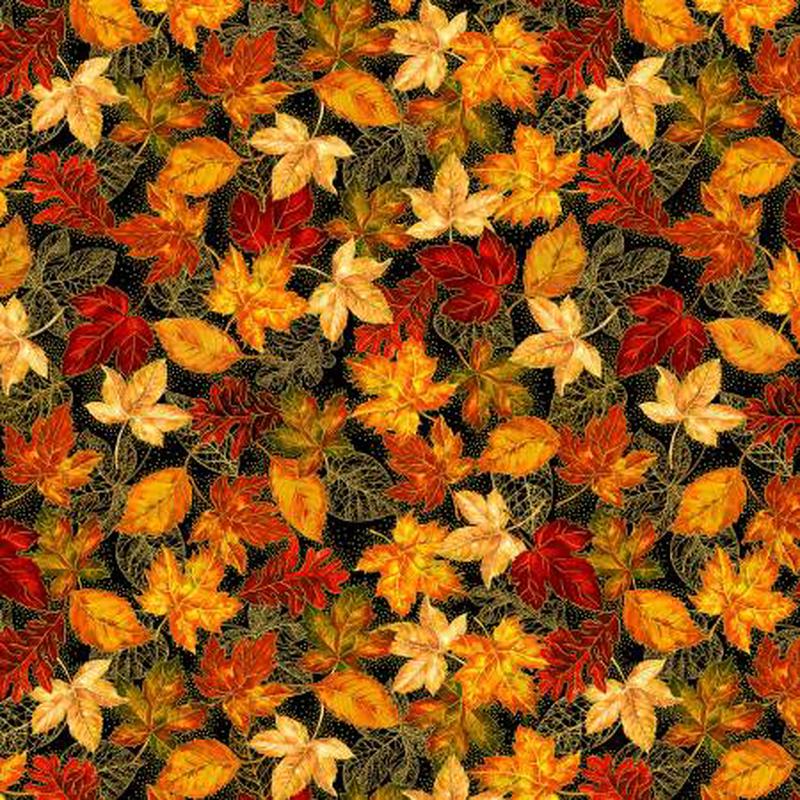 Autumn Fall Leaves Metallic CM3642-AUTUMN
