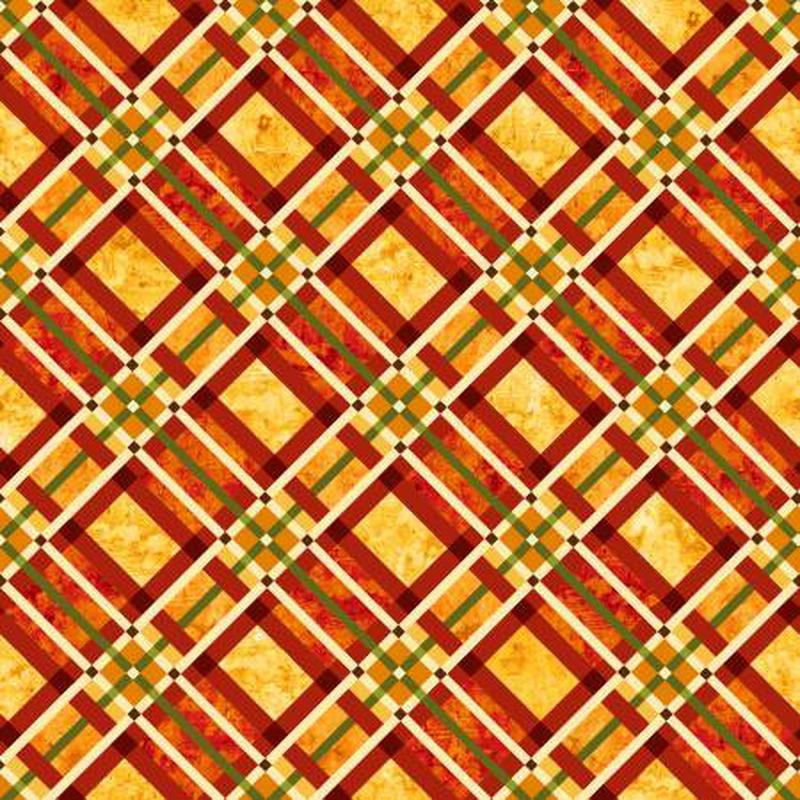 Autumn Field Pumpkin Plaid 8372-35