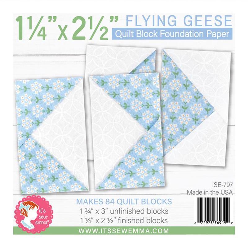 1 1/4" x 2 1/2" Flying Geese Foundation Paper