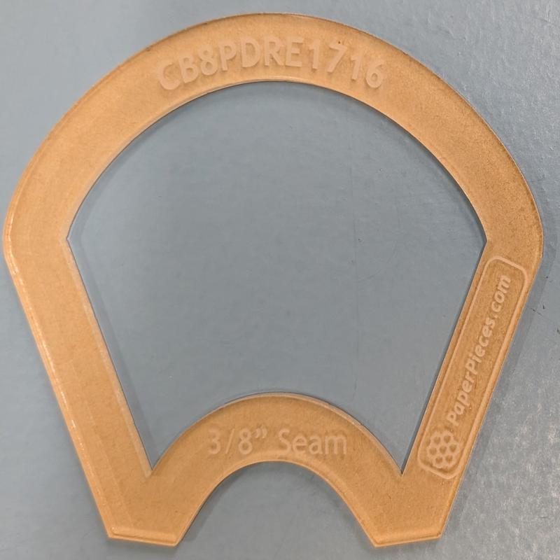 1 7/16" Curved Bottom 12 Petal Dresden Acrylic Template with 3/8" seam allowance (Window)