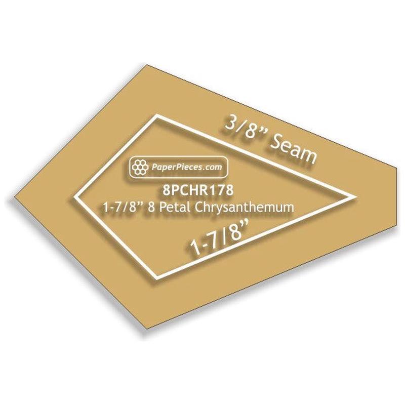 1 7/8" 8 Petal Chrysanthemums Acrylic Template with 3/8" seam allowance