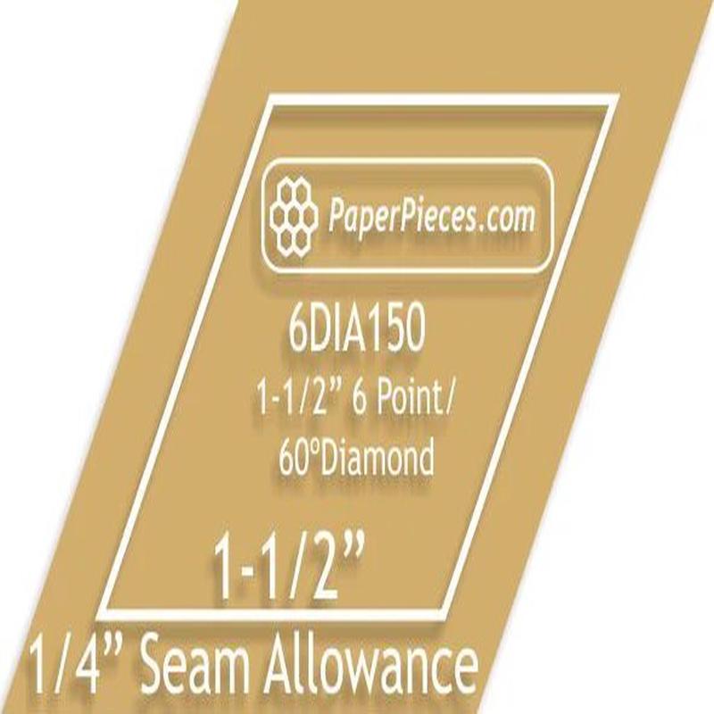 1 1/2" 6 Point Star Acrylic Template with 1/4" seam allowance