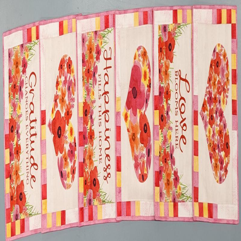 (6) Heart/Love Placemats Size: 14" x 21"