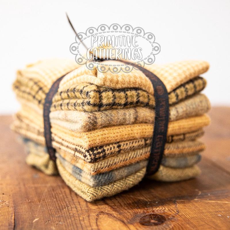 (8) 8" x 14" Wool Piece Bundle Buttermilk