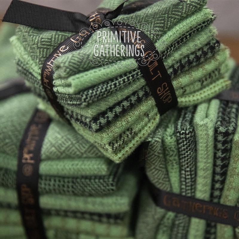 (8) 8" x 14" Wool Piece Bundle Green Bay