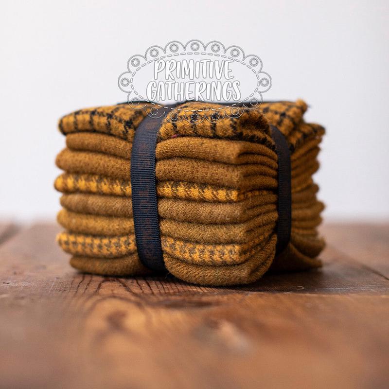 (8) 8" x 14" Wool Piece Bundle Honeycomb