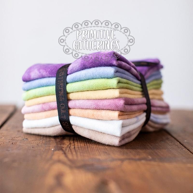 (8) 8" x 14" Wool Piece Bundle Pastel