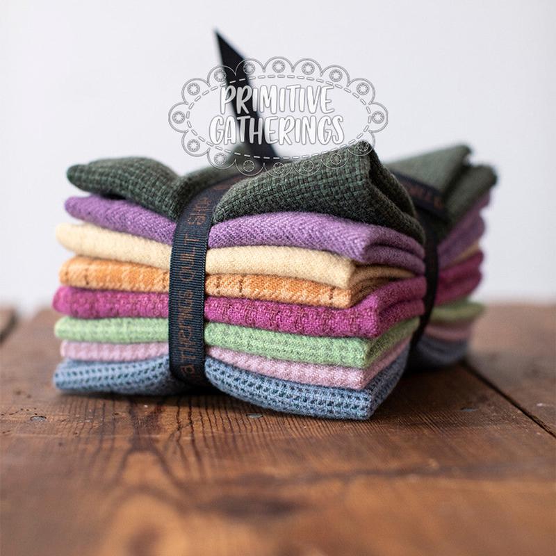 (8) 8" x 14" Wool Piece Bundle Pastel Textures