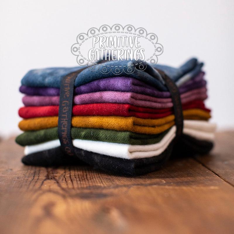 (8) 8" x 14" Wool Piece Bundle Popular #1