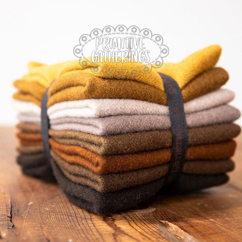 (8) 8" x 14" Wool Piece Bundle Primitive Bundle #1
