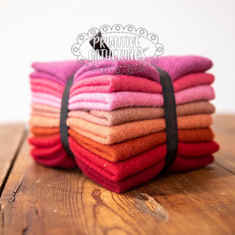 (8) 8" x 14" Wool Piece Bundle Primitive Bundle #3