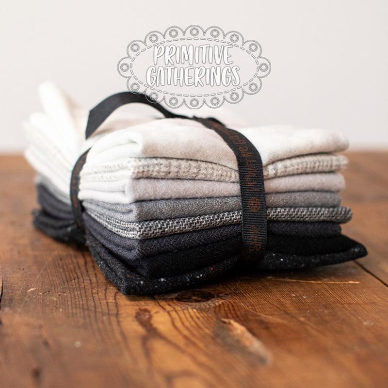 (8) 8" x 14" Wool Piece Bundle Urban