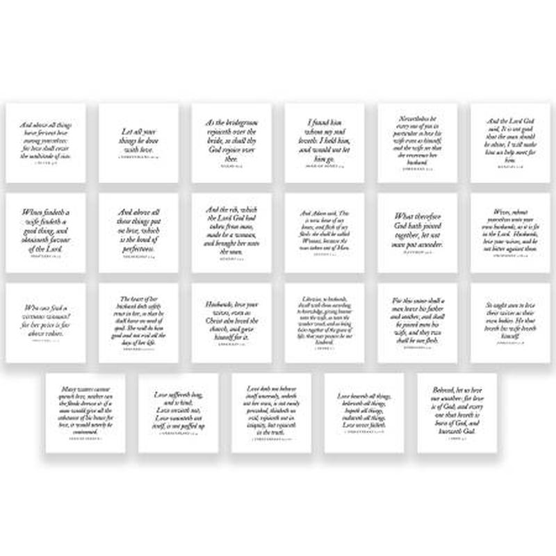 (23) Precut Wedding-themed Bible Verse Quilt Squares 5in