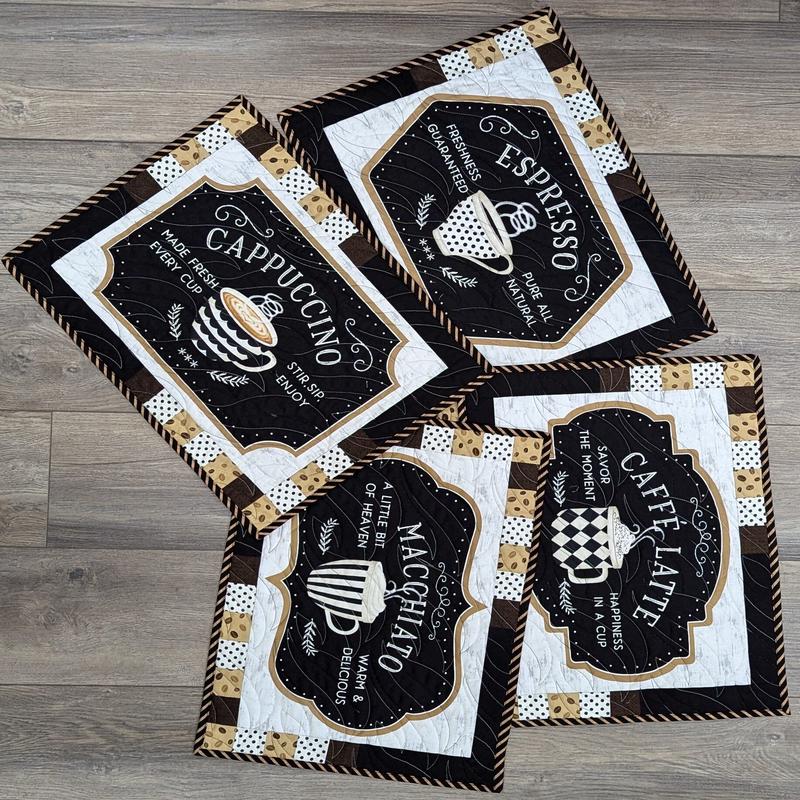 (4) Coffee Placemats Size: 14" x 19"