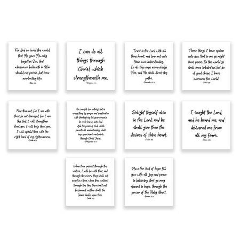(10) Precut Bible Verse Quilt Squares 5in