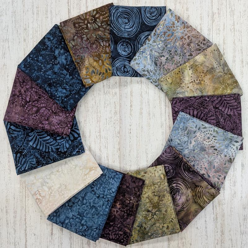 (14) Plum Bouquet Batik Fat Quarter Bundle