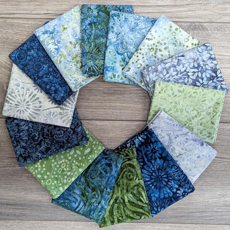 (14) Shoreline Batik Fat Quarters