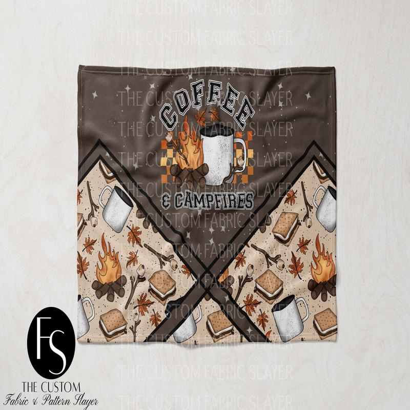 Coffee and Campfires - CERRASSHOP - Double Sided Print Blanket