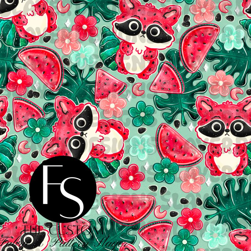 Watermelon Raccoons E - LYSSDOODLES