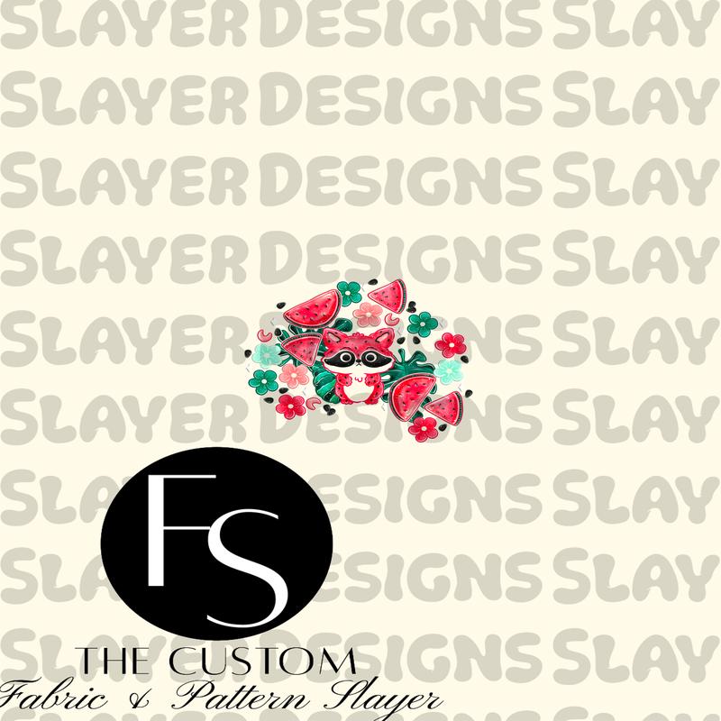 Watermelon Raccoons E - LYSSDOODLES Panel