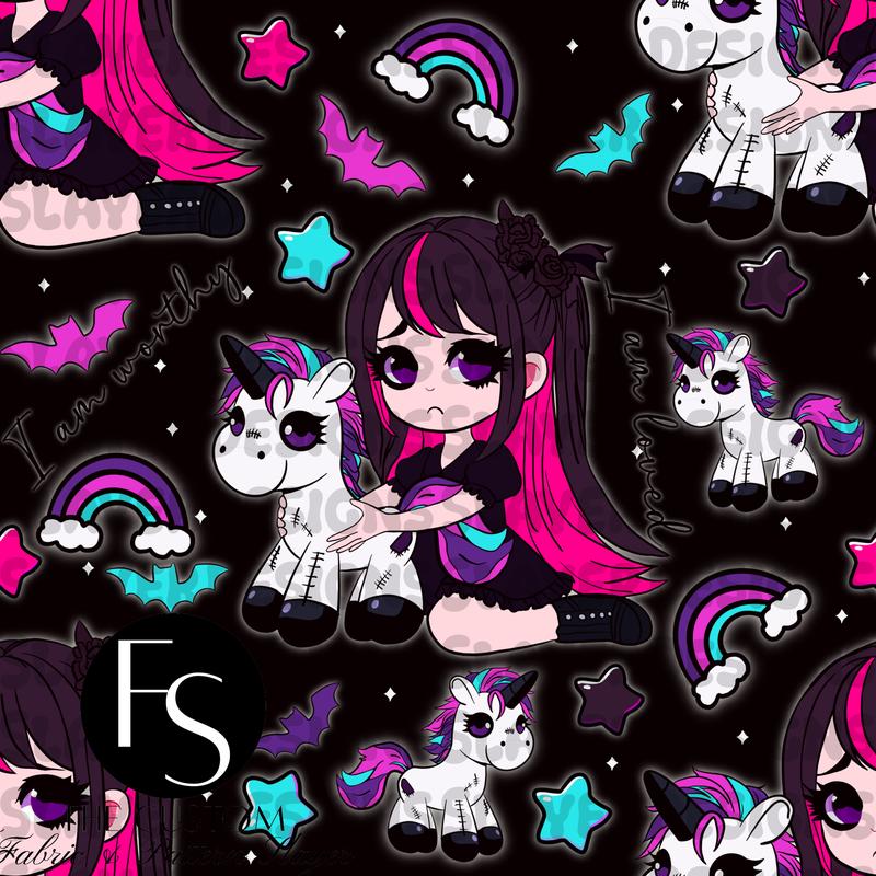 Unicorn Sad Goth Girl Affirmations -  FABRICSLAYER