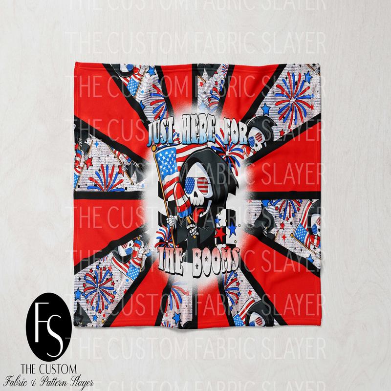 The Custom Fabric Slayer Blankets -Red Just here for the booms - SPOOKYSQUAD