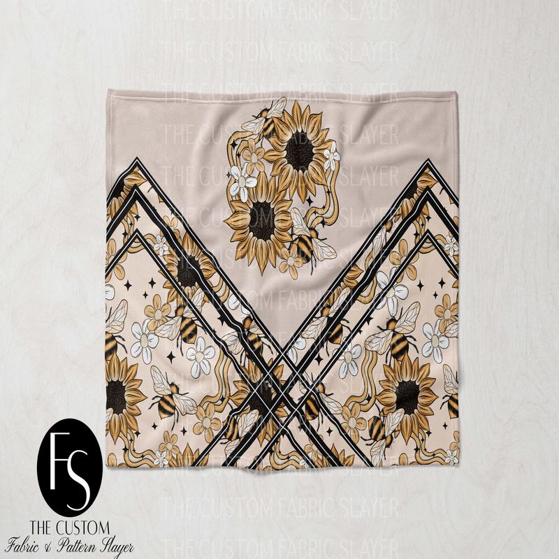 The Custom Fabric Slayer Blankets - Sunflowers and bees - CERRASSHOP