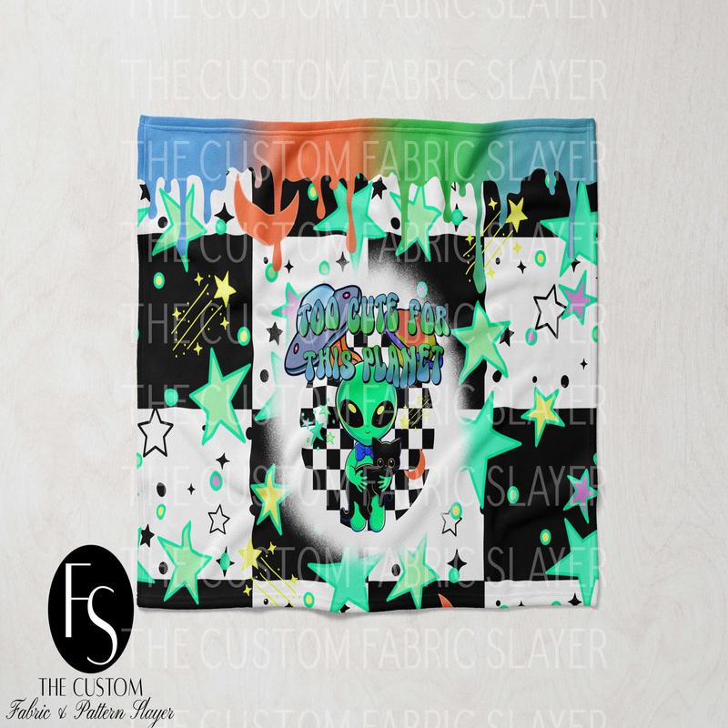 The Custom Fabric Slayer Blankets - Too cute for Earth B - SPOOKYSQUAD