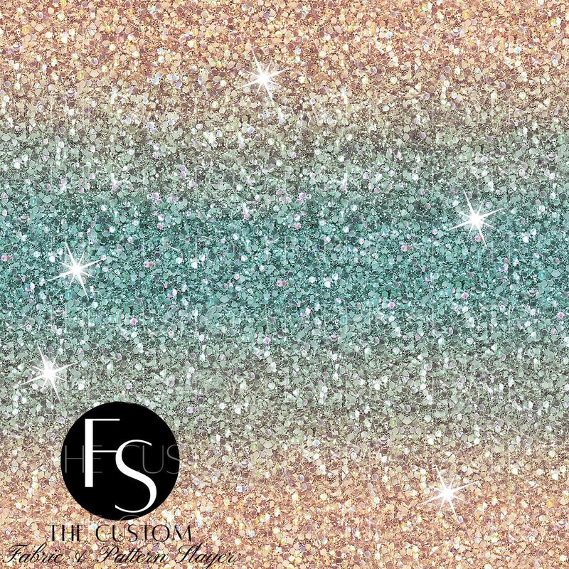 Teal Peach Ombre Glitter