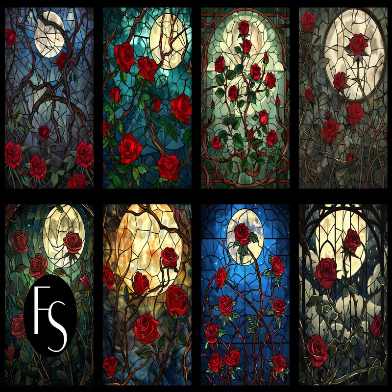 Stained Glass Roses - FABRICSLAYER