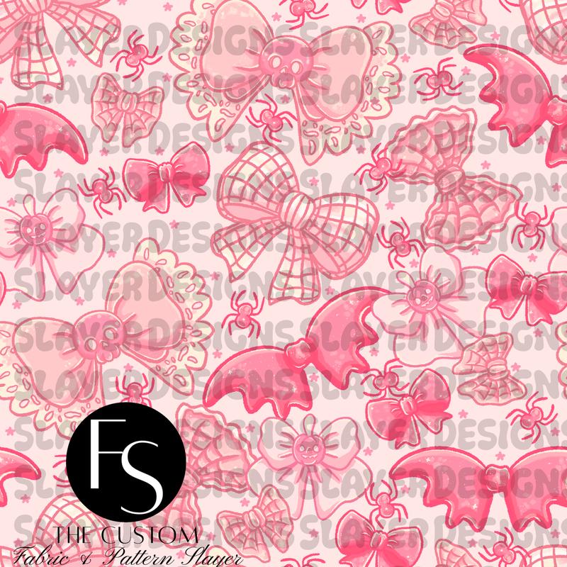 Spooky Pink Bows C - LYSSDOODLES