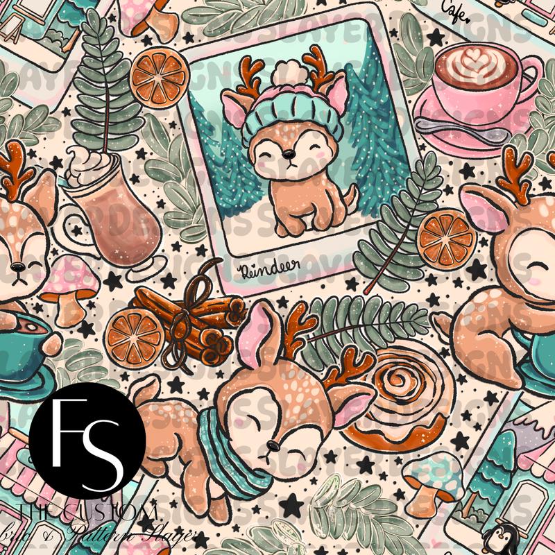 Reindeer Cafe Animals B  - LYSSDOODLES