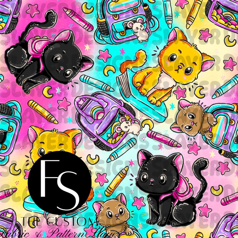 Back to school kitty B - LYSSDOODLES