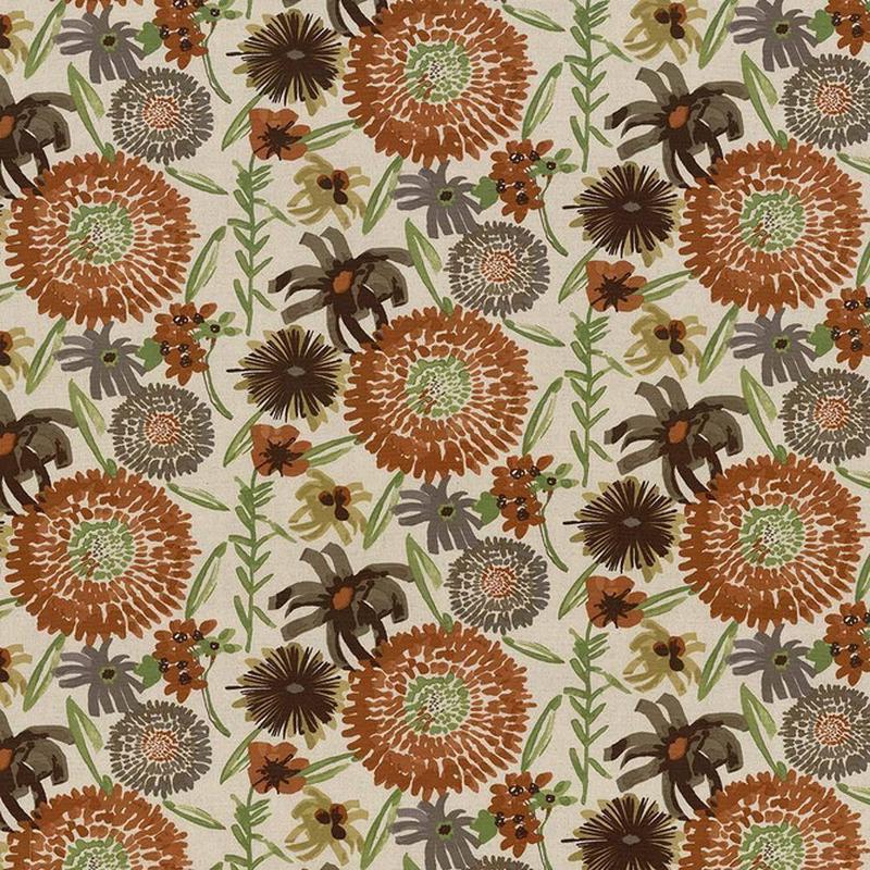 Painterly Garden Persimmon by Kasmir Fabric