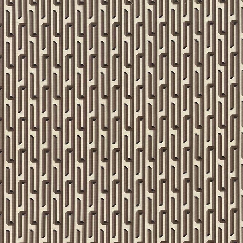 Nobu Fret Chocolate by Kasmir Fabric